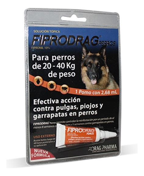 Fiprodrag Perros 20 a 40 kg 1 Pipeta 2,68 mL Drag Pharma