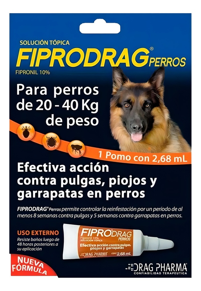 Fiprodrag Pipeta Antiparasitaria Perros 20-40 Kg