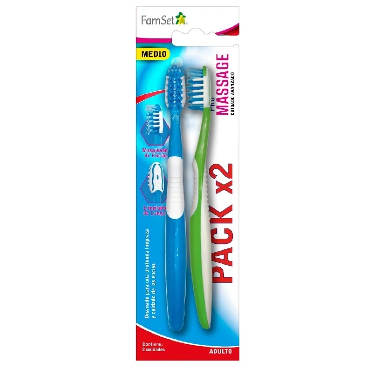 Cepillo Dental Medio 2 Unidades Family Set