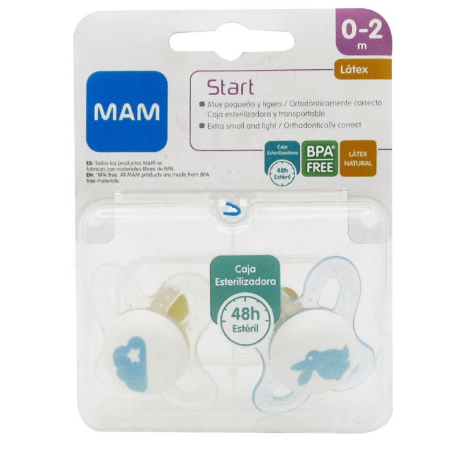 Mam Start Chupete de Entretención Ortodóncico Látex 0-2 m 2 Unidades