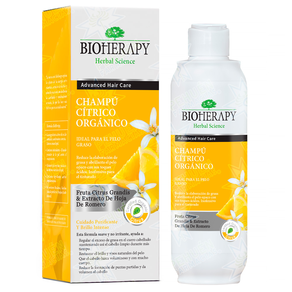Bioherapy Shampoo Orgánico Citrus Cabello Graso 330 mL