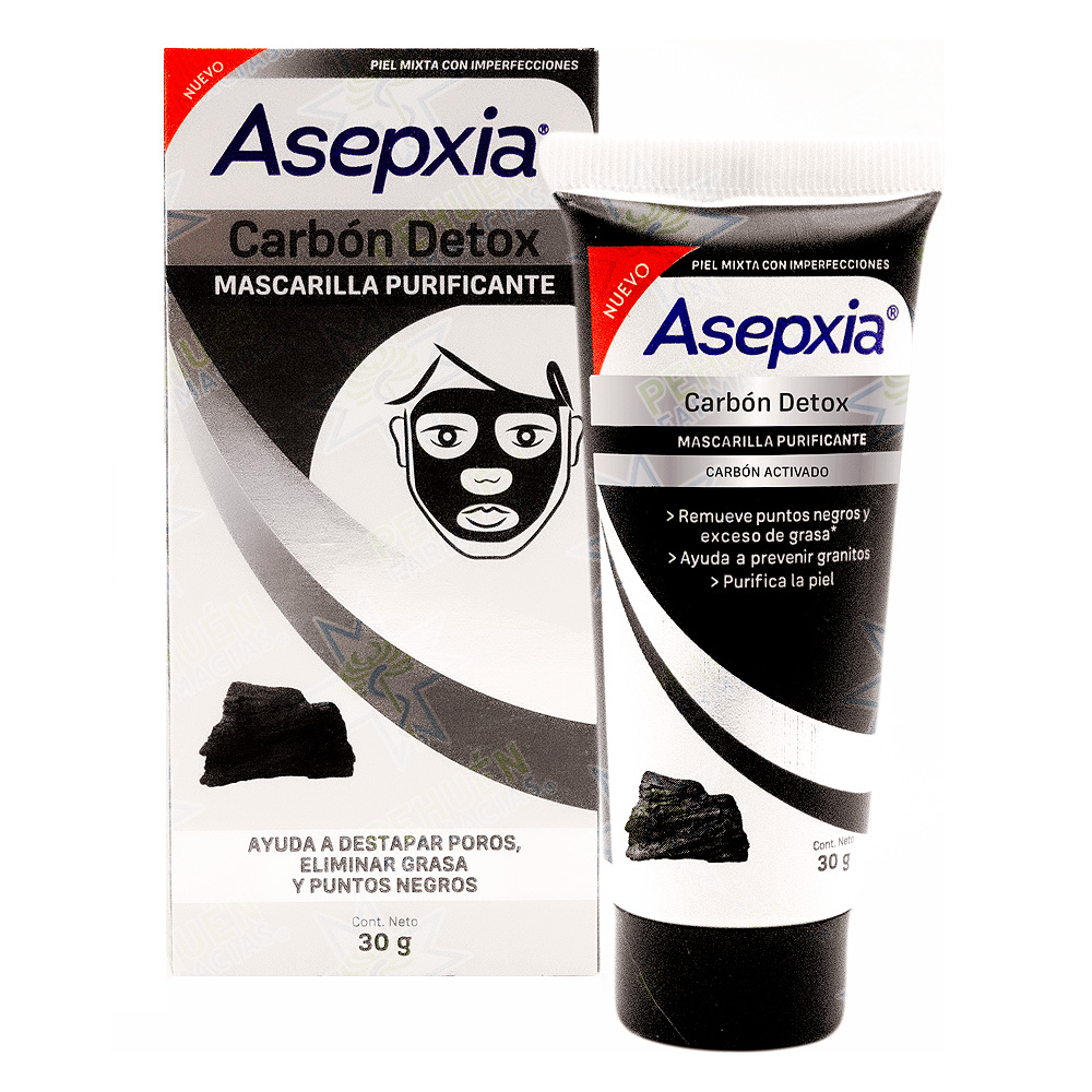 Asepxia Carbón Detox Máscara Facial Peel Off 30 g Genomma Lab