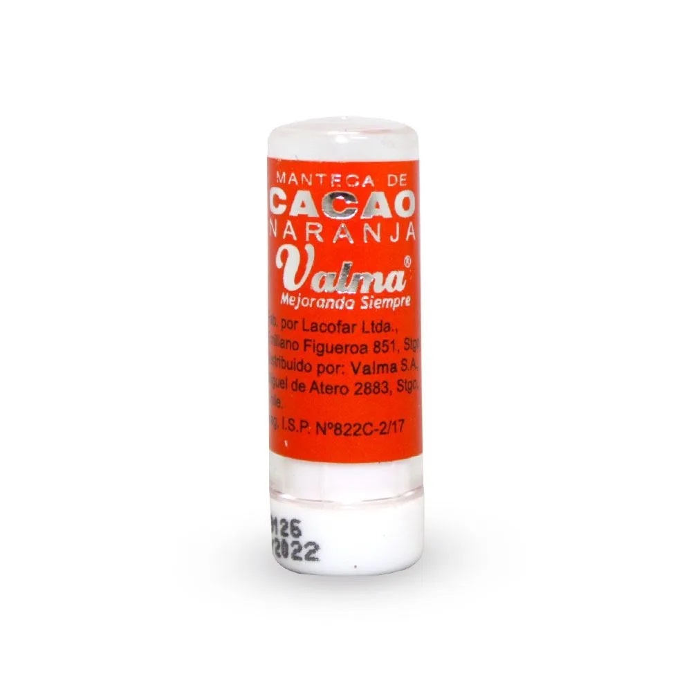 Manteca de Cacao Naranja Barra Labial Valma
