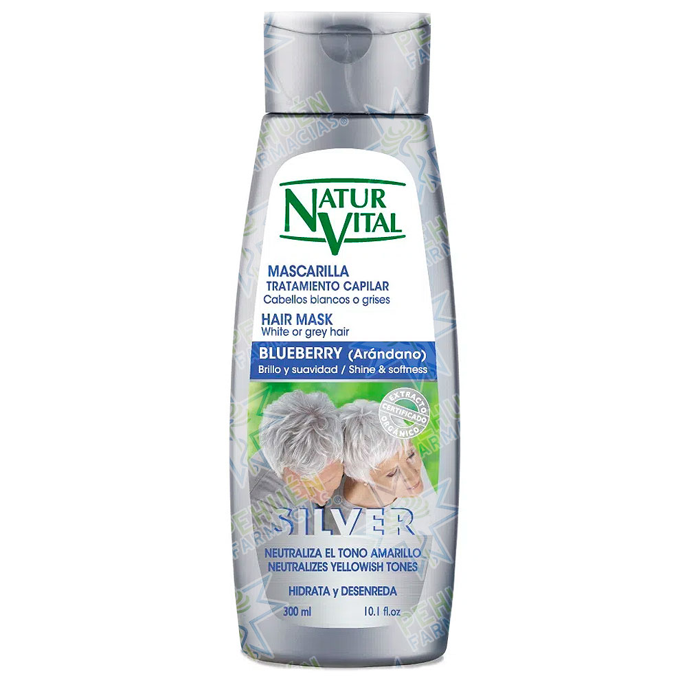 Naturvital Silver Blancos y Grises Máscara Capilar Matizante 300 mL