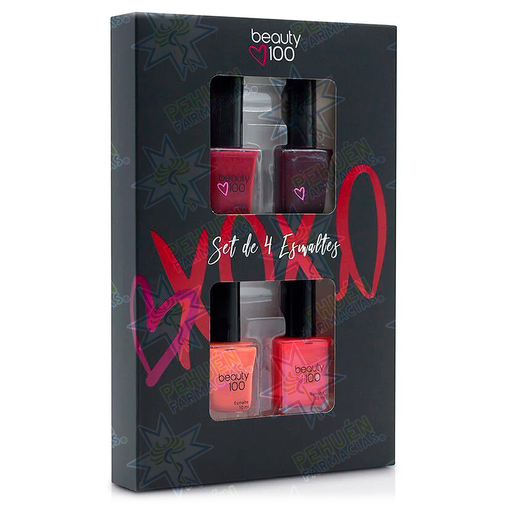 Beauty 100 Estuche 4 Esmaltes Rojos Color Beauty
