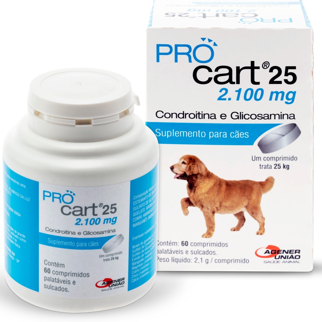 Pro Cart 25 2100 mg Perro 60 Comprimidos Agener Uniao