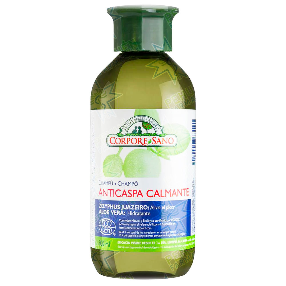 Corpore Sano BIO 300 mL Shampoo Anticaspa Seca Calmante y Purificante Jua Aloe Vera Disna