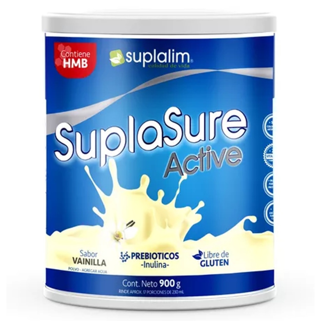 SuplaSure Active con HMB Vainilla Alimento en Polvo 850 g Suplalim