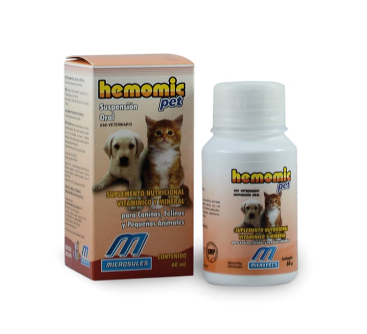 Hemomic Perro/Gato/Exóticos Suspensión Oral Vitamínico y Mineral 60 mL Microsules