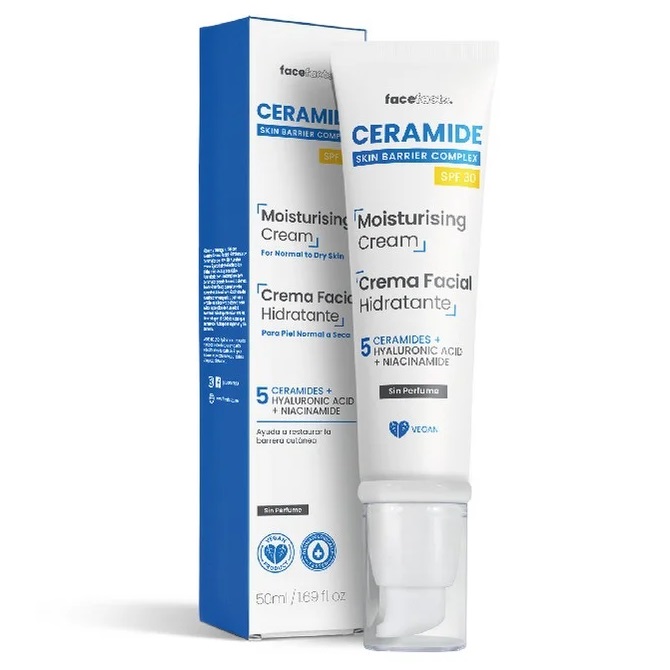 Ceramide Crema Facial Hidratante FPS 30 Piel Normal a Seca  50 mL FaceFacts