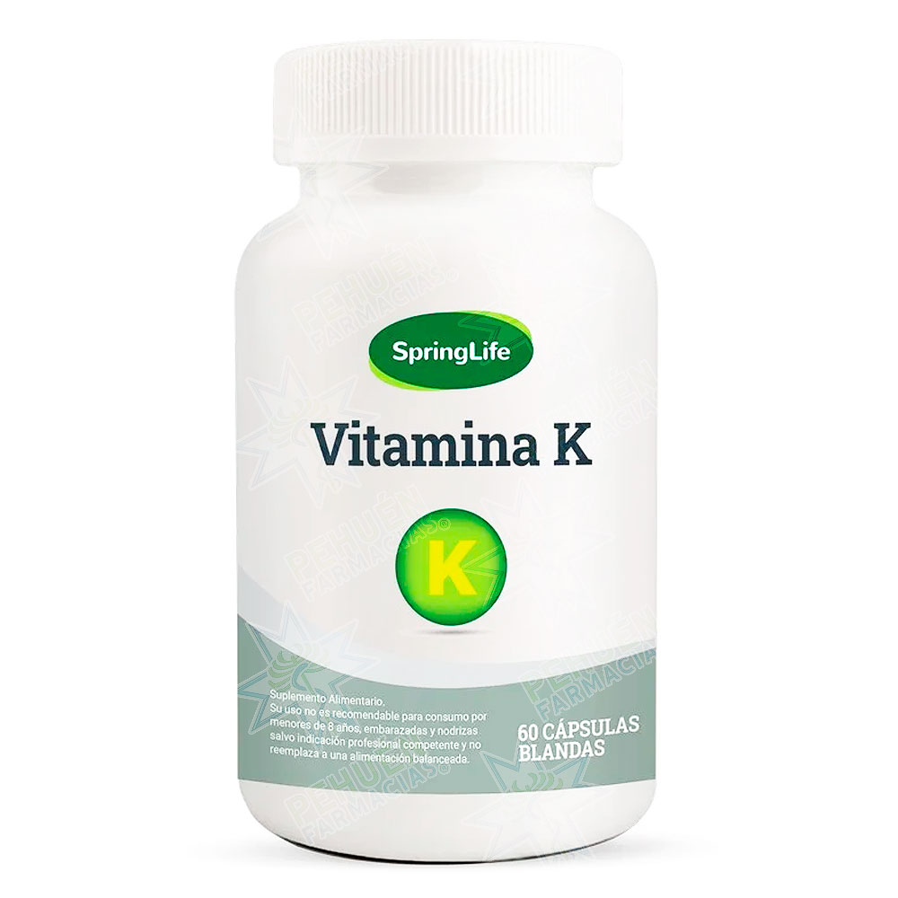 Vitamina K2 100 mcg 60 Cápsulas Blandas SpringLife