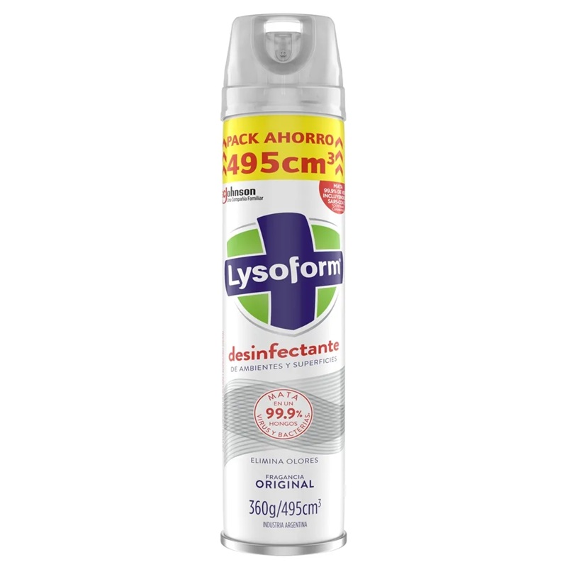 Lysoform Desinfectante de Ambiente en Aerosol Fragancia Original 360g/495mL