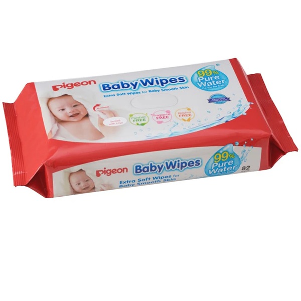 Pigeon Baby Wipes Toallitas Húmedas 99.9% Agua 82 Unidades