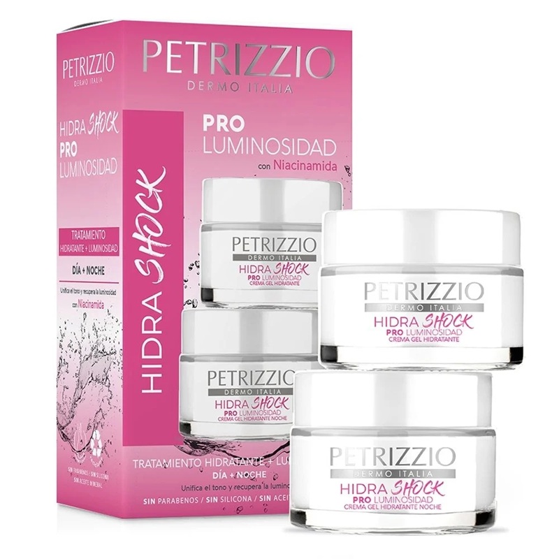 Hidra Shock Pro Luminosidad Pack Crema de Día y de Noche 50+50 mL Petrizzio