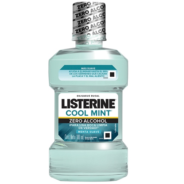 Listerine Zero Cool Mint Enjuague Bucal 180 mL Johnson & Johnson