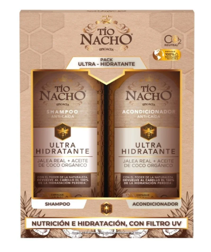 Tío Nacho Ultra Hidratante Coco Orgánico & Jalea Real Shampoo 415 mL + Acondicionador 415 mL Genomma Lab