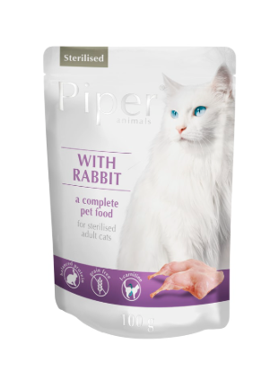 Piper Alimento Húmedo para Gatos Conejo 100 g