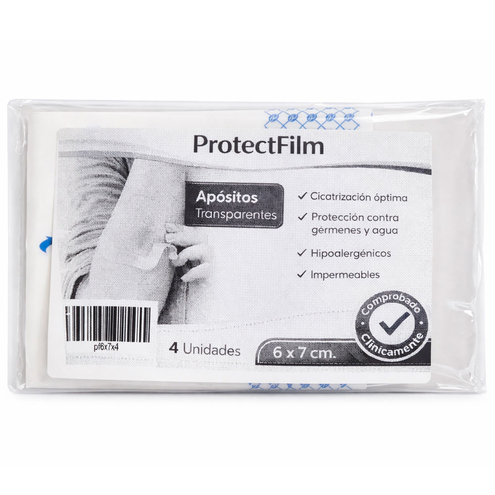 Protectfilm Pack 4 Apósitos Adhesivos Transparentes 6 x 7 cm Pharmaplast