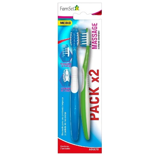 [7805633018636] Cepillo Dental Medio 2 Unidades Family Set