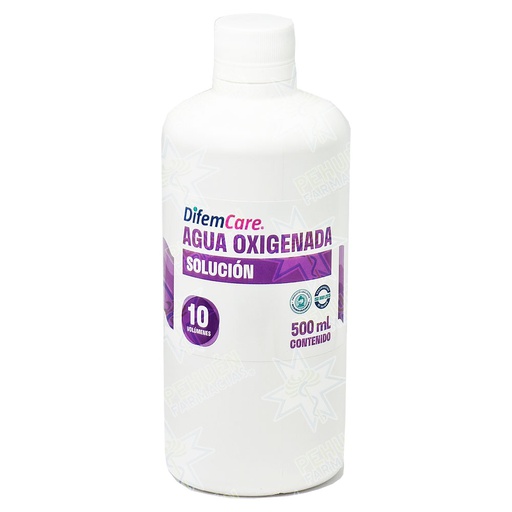 [7801000001348] Agua Oxigenada 10 vol Solución Tópica 500 mL (G) Difem Care