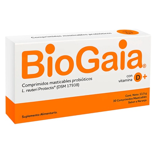 [7350012555153] BioGaia D (100 mill. UFC/ 400 UI) 30 Comprimidos Masticables