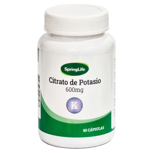 [7805633026587] Potasio Citrato 600 mg 60 Cápsulas Springlife