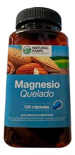 [9015686981001] Magnesio Quelado 120 Cápsulas Natural Farm