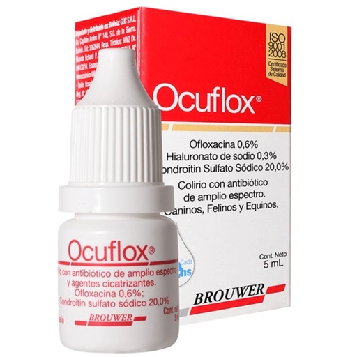 [7797600010074] Ocuflox Perro (0,6/20) % Soluc. Oftálmica 5 mL Brouwer