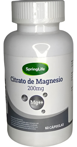 [7805633025245] Citrato de Magnesio 200 mg 60 Cápsulas Springlife