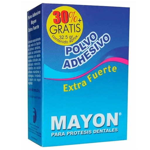 [7804972000166] Mayon Extra Fuerte Polvo Adhesivo Prótesis Dentales 50 g Farmodental