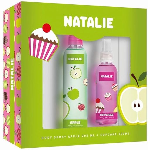 [7804902046172] Natalie Set Body Spray Apple 205 mL + Cup Cake 100 mL