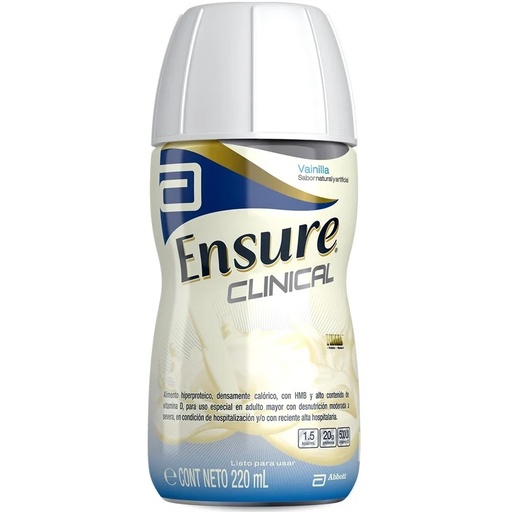 [8710428010544] Ensure Clinical Vainilla Alimento Líquido Hiperproteico con HMB y Vit. D 220 mL Abbott