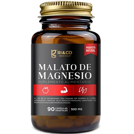 [0731416414081] Malato de Magnesio 1.000 mg/2Caps 90 Cápsulas Veganas Ri&Co