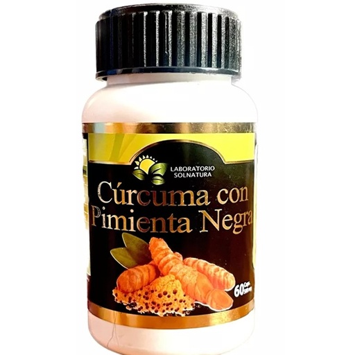 [10113032] Cúrcuma con Pimienta Negra (Activada) 60 Cápsulas SolNatura