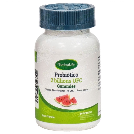 [7805633028703] Probióticos 2000 mill. UFC 60 Gomitas Sandía SpringLife