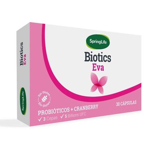 [7805633029380] Biotics Eva Cranberry y Probióticos 30 Cápsulas SpringLife
