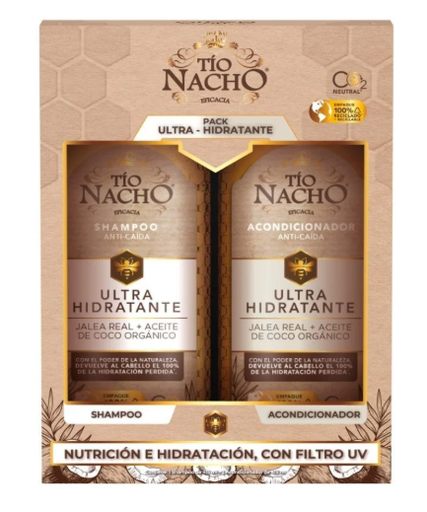 [7804651931163] Tío Nacho Ultra Hidratante Coco Orgánico & Jalea Real Shampoo 415 mL + Acondicionador 415 mL Genomma Lab