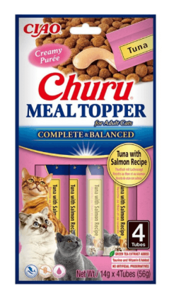 Churu Meal Topper Snack Cremoso Atún con Salmón Gatos 4 sachet x 14 g