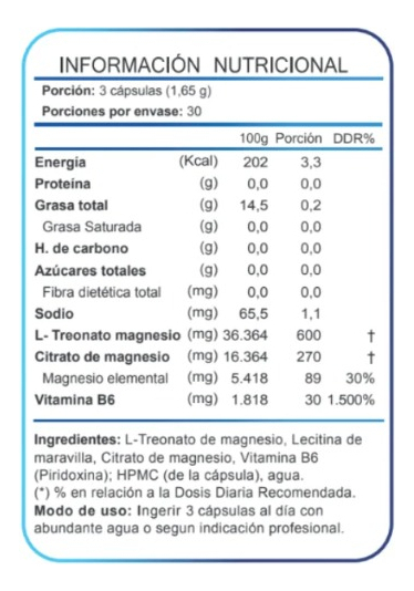 L-treonato De Magnesio 90 Cápsulas Fnl - Soporte Cognitivo