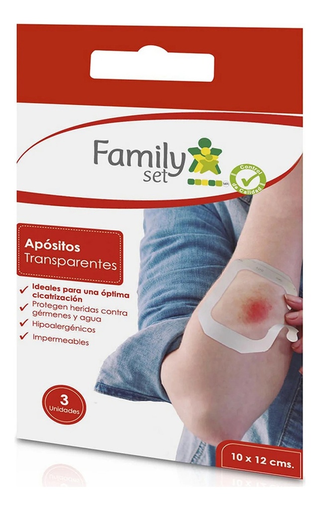 Apósito Adhesivo Transparente 10x12 Cm 3 Un. Family Set