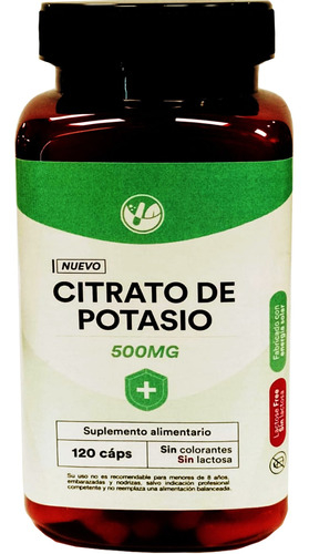 Citrato de Potasio 500 mg 120 Cápsulas Natural Farm
