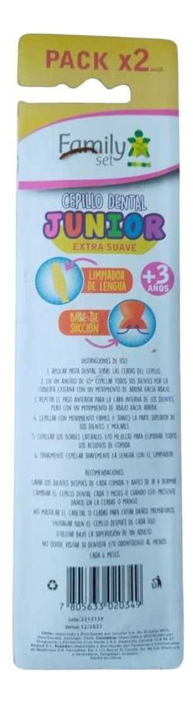 Family Set Cepillo Dental Infantil 2 Unidades