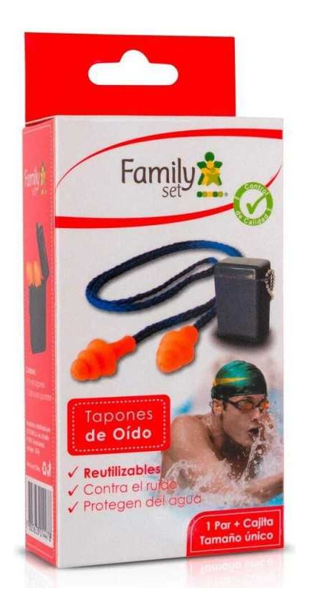 Family Set Tapones De Oído Reutilizables Par + Cajita