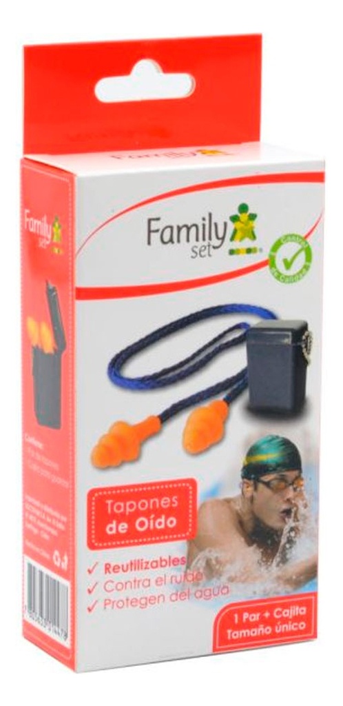 Family Set Tapones De Oído Reutilizables Par + Cajita