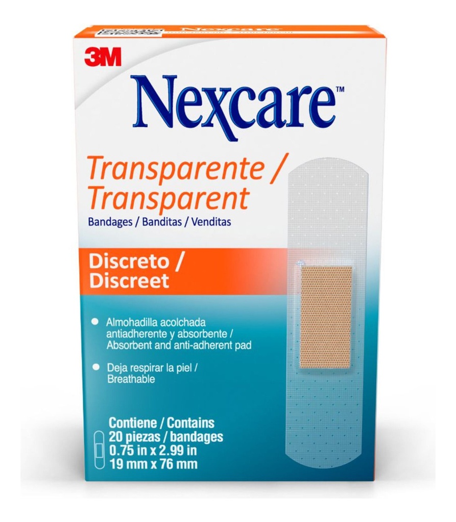 Nexcare Parche Curita Transparente 20 Unidades