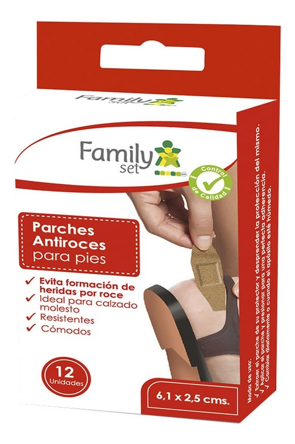 Family Set Parches Antiroce para Pies 6,1 x 2,5 cm 12 Unidades 