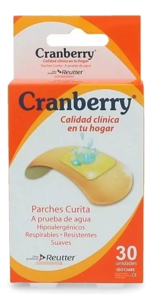 Parches Curita a Prueba de Agua 30 Unidades Cranberry
