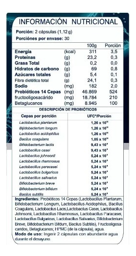 Biotics Pre Y Probióticos 60 Caps 100 Billones Fnl Sin Sabor Sabor Neutro