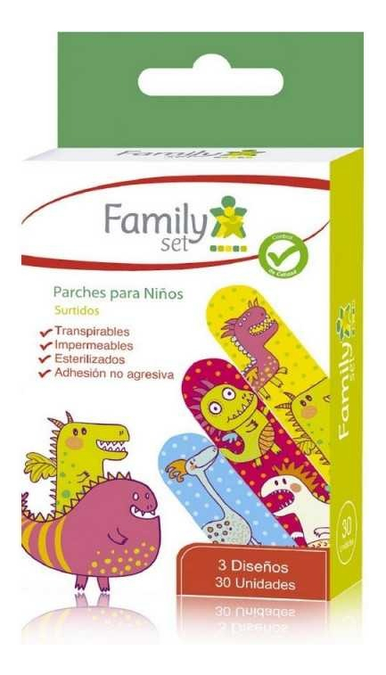 Family Set Parches Curita Infantil Diseño Montruos 30 Unidades