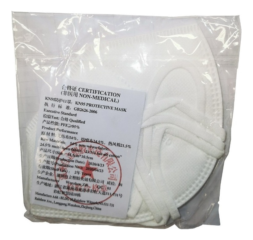 Mascarilla KN95 Blanca Caja 10 Unidades